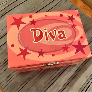 🖍 Vintage pink diva music and jewelry box